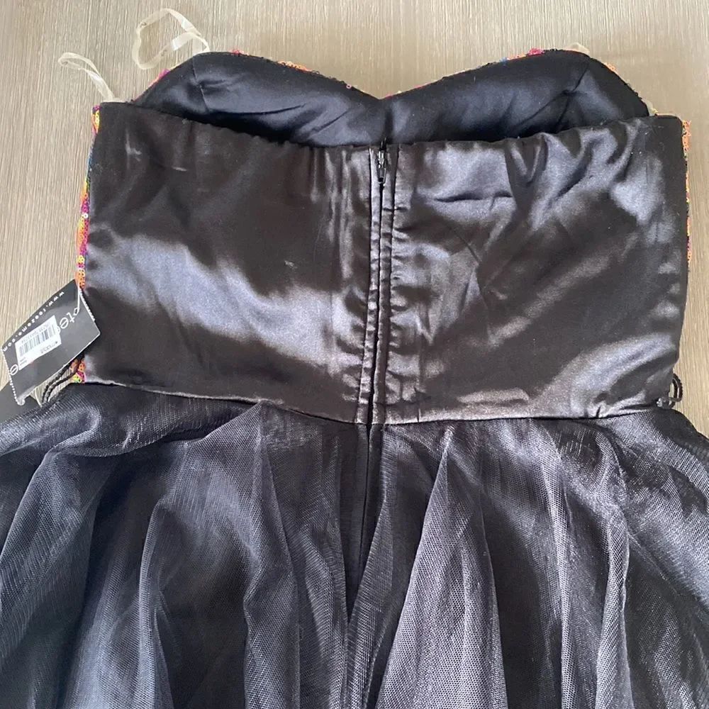 NWT! Teeze Me Strapless Black Formal Dress Size 5